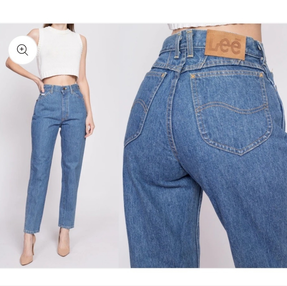 Vintage LEE Riders Classic Blue Women's Jeans Long Moms High Waist 80s